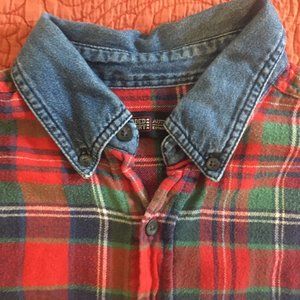 Faded Glory Flannel with Denim Collar